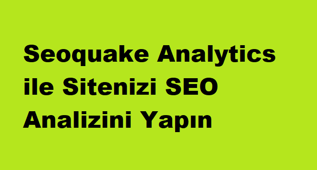 Seoquake Analytics ile Sitenizi SEO Analizini Yapın