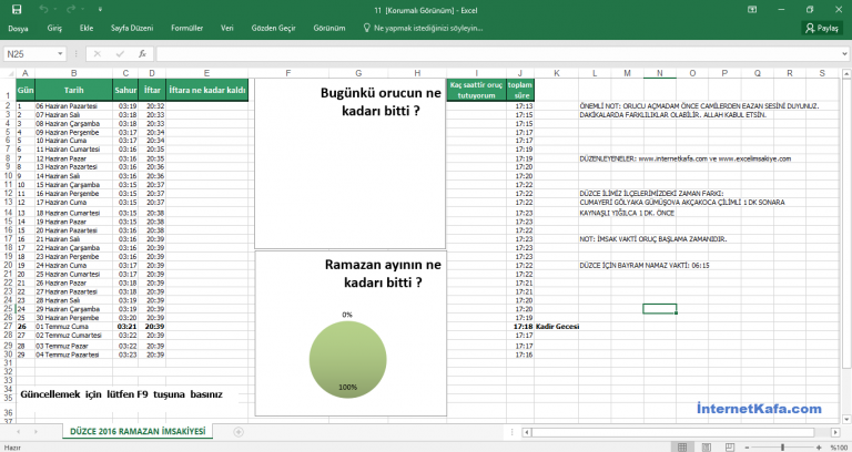 Düzce Excel Ramazan İmsakiye 2016 Düzce Excel Ramazan İmsakiye 2016