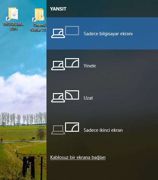 Windows 10 Yansıtma Ekranı