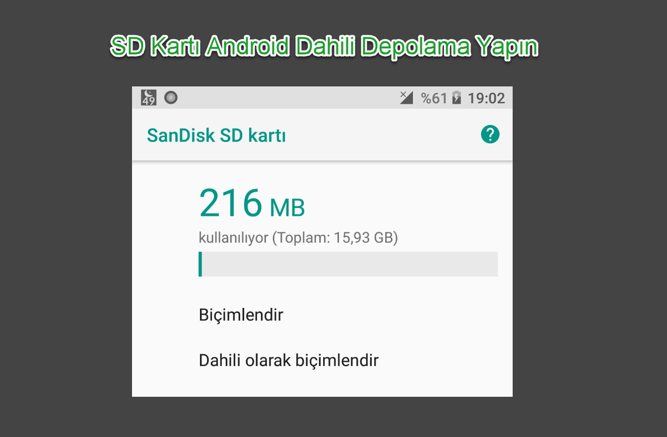 SD Kartı Android’de Dahili Depolama Yapın