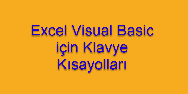 Visual Basic Kısayolları