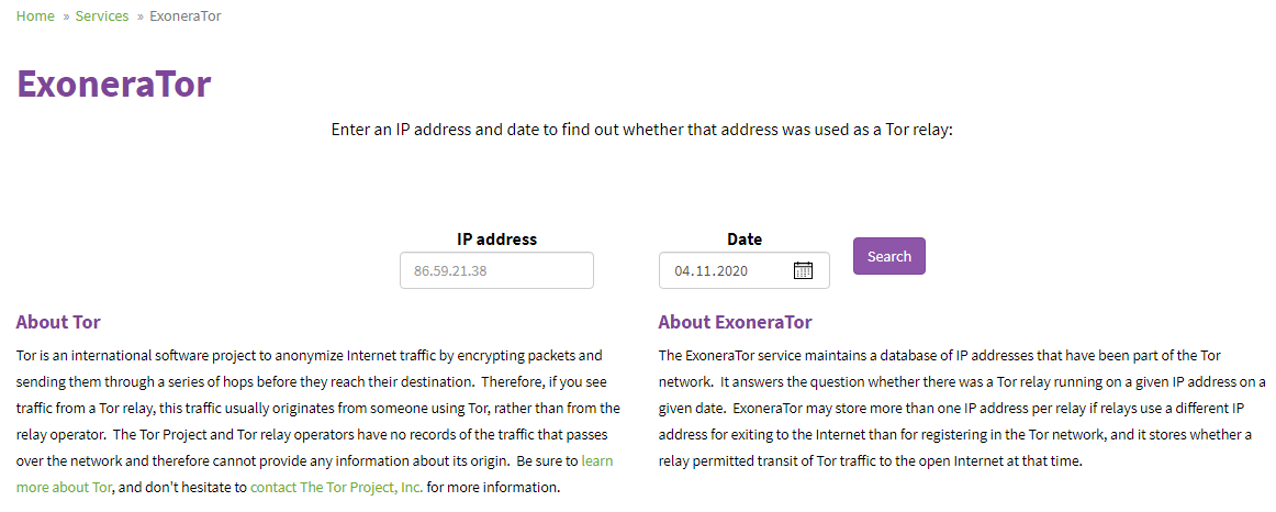 İP Adresinin Tor Ağı Olup Olmadığı Öğrenin