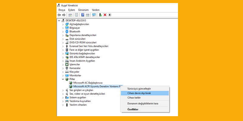 Windows 10 Pil Simgesini Geri Getirme