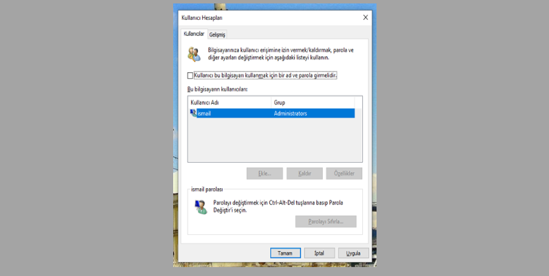Windows 10 Pin ve Parola Kaldırma