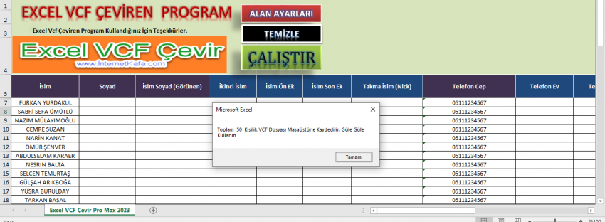 Excel Vcf Çevir Pro Max 2023